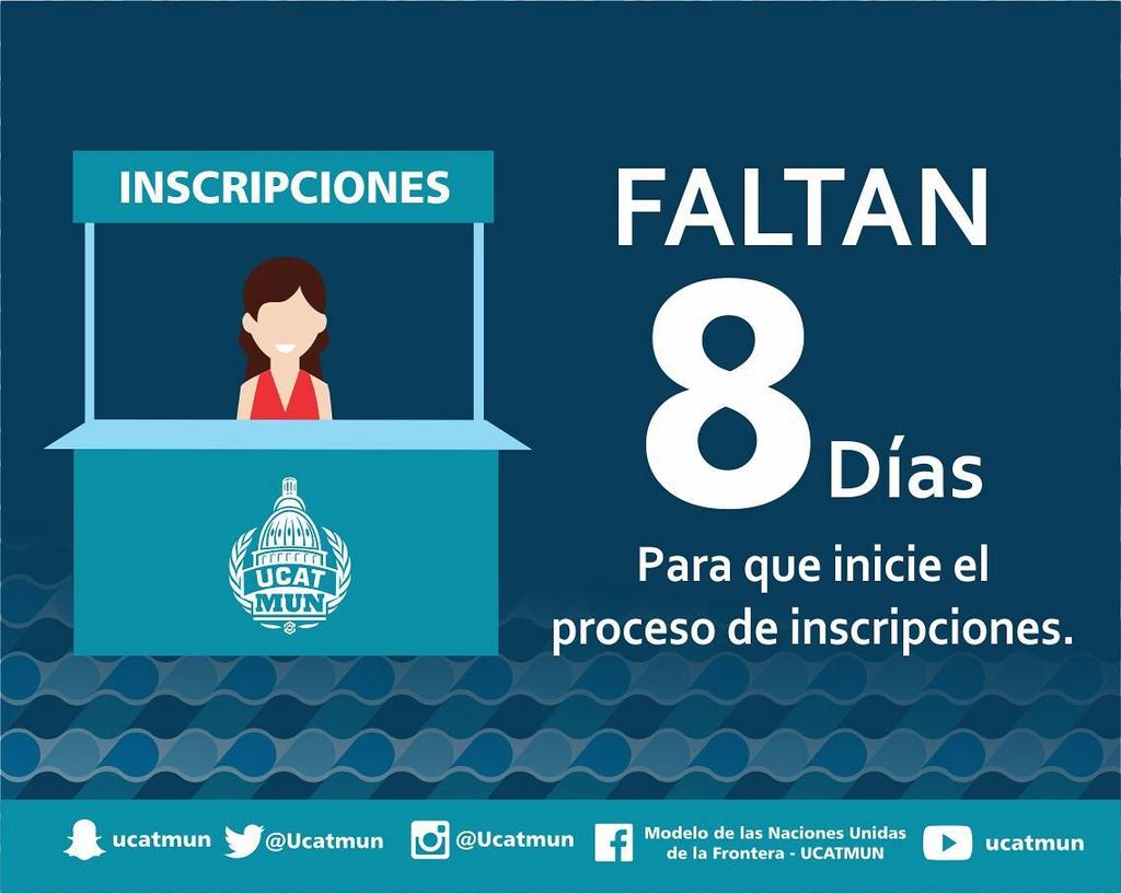 UcatMun's tweet photo. ¡Falta poco para que comiencen las inscripciones de UCATMUN! #ucatmun #modelodenacionesunidas https://t.co/xRBdcrhFY5