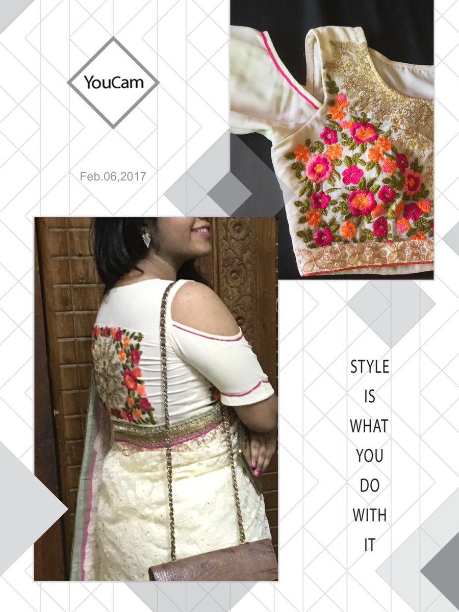 JasChikz's tweet photo. An interesting twist of sleeve to a traditional Embroidered blouse
#stylecalls
#farewellseason #sareeswag https://t.co/1xUhfnmUIQ