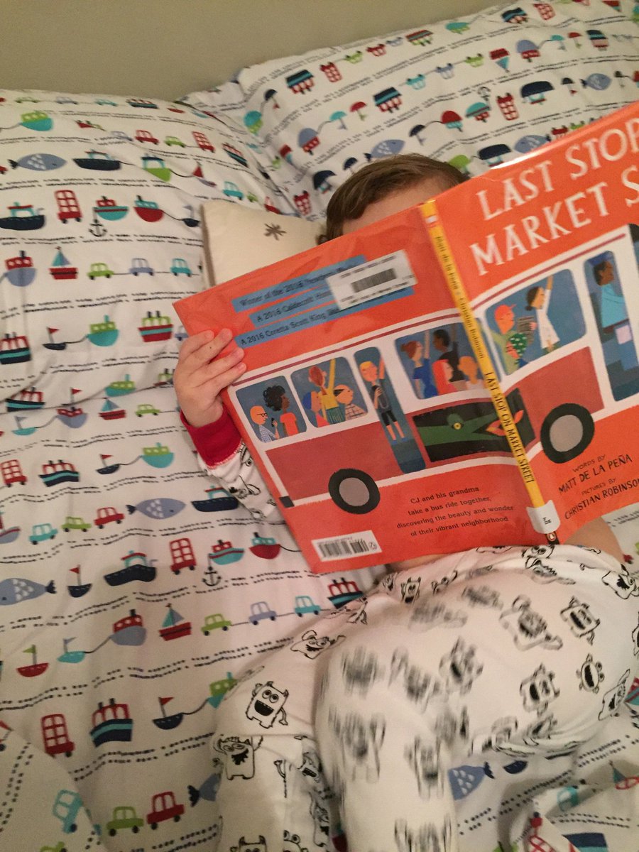 Thanks <a href="/JSerravallo/">Jennifer Serravallo</a> for the interactive read aloud recommendation!  Even my 2 yr old says, "Mama, again!" <a href="/mattdelapena/">Matt de la Pena</a>