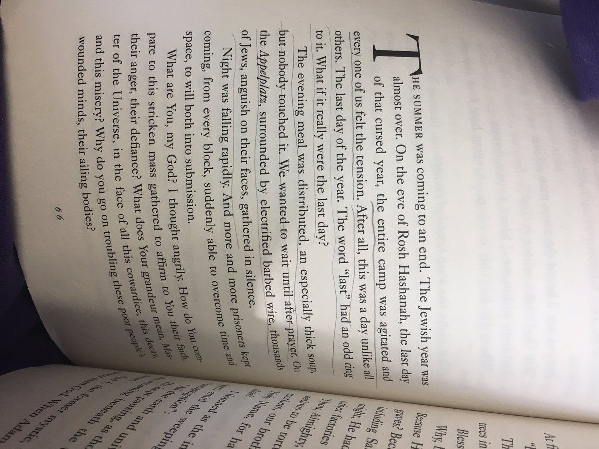 gfer14380's tweet photo. this creates a somewhat dreary sad mood by the author talking about their faces and the barbed wire and how the people in camp feel #bronke2 https://t.co/EvW5G1aR1a
