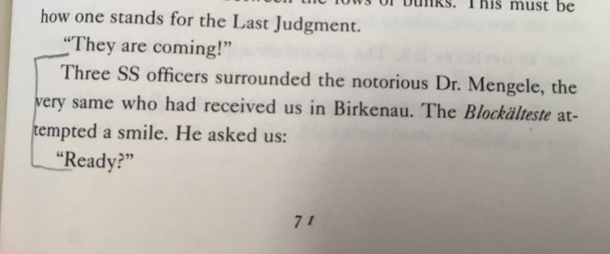 epfo18230's tweet photo. You get the feeling that Dr. Mengele is evil and cruel from this paragraph. #bronke2 https://t.co/6POwelVc9Y