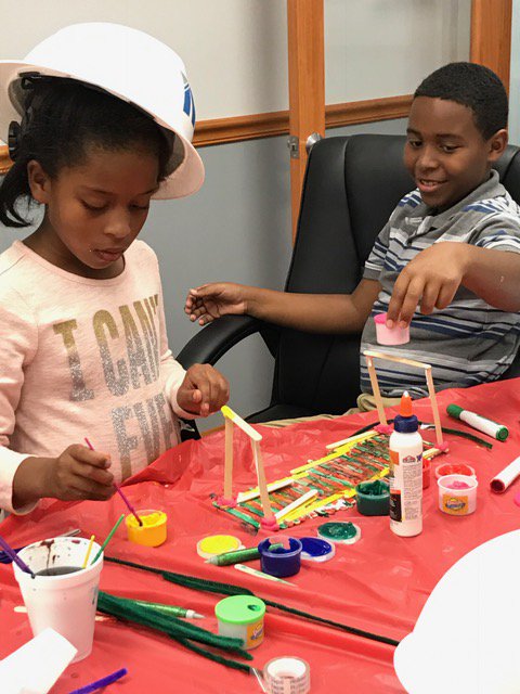 marlineering's tweet photo. #MARLIN celebrates #TakeYourChildToWorkDay! #Youngengineers and #Planners created roadways and bridges out of popsicle sticks https://t.co/ZOqujAIENz
