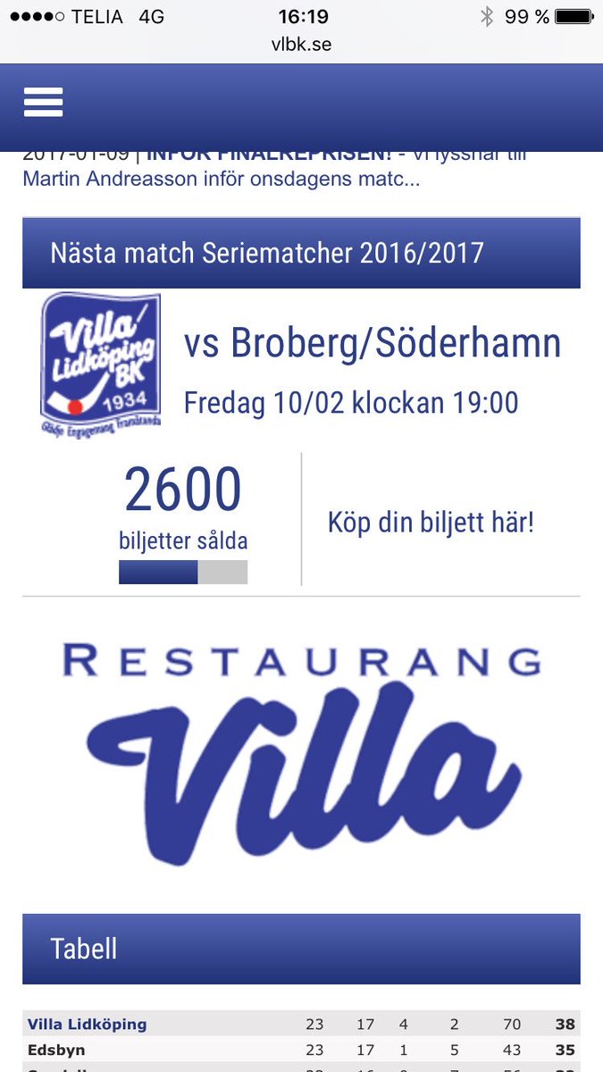 Verkar bli många som vill hylla Villas guldtrio på fredag i elitseriens omstart!#svbandy