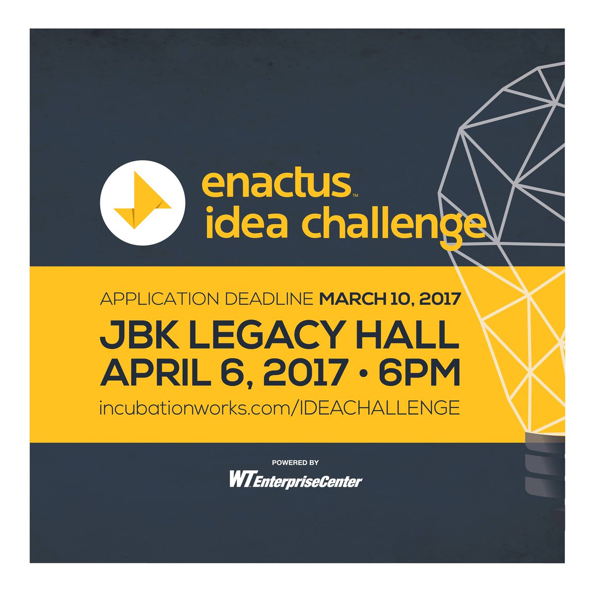 Whether is the next big thing or a business of your own, we want to hear your pitch!
Learn more at incubationworks.com/IDEACHALLENGE