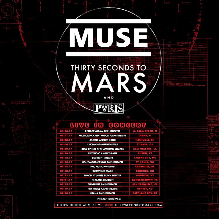 riserecords's tweet image. This summer @ThisIsPVRIS hit the road w/ @muse &amp;amp; @30SECONDSTOMARS 🔥✨⚡️