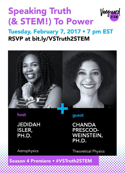 VanguardSTEM's tweet image. The #VanguardSTEM premiere is sure to be 1 of our best shows yet. @JedidahIslerPhD @IBJIYONGI &amp;amp; YOU! 2/7/17 7p ET bit.ly/VSTruth2STEM