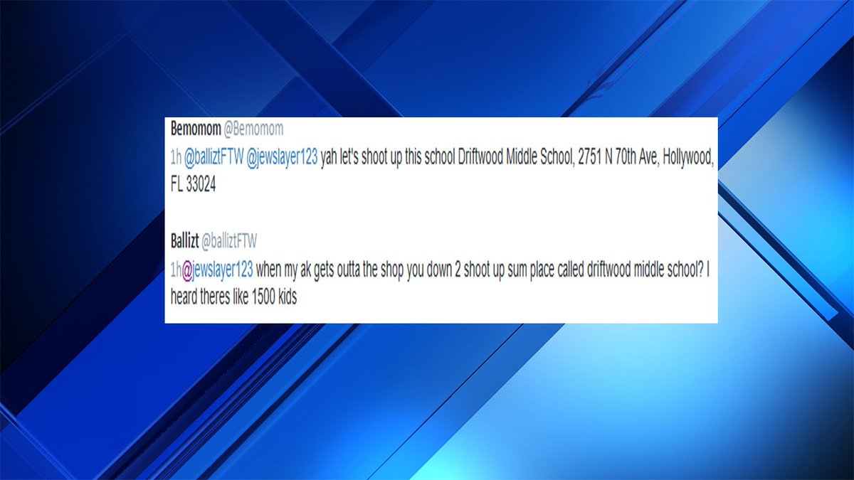 Authorities investigate threats to shoot up S. Fla. middle school bit.ly/2kjh7Ox https://t.co/0yYa6RkWD9