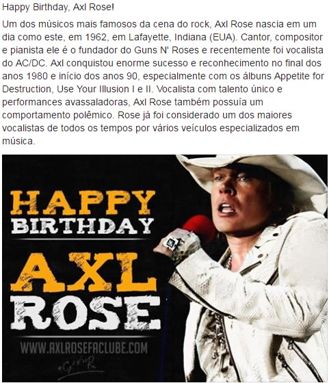 Happy Birthday, Axl Rose!  