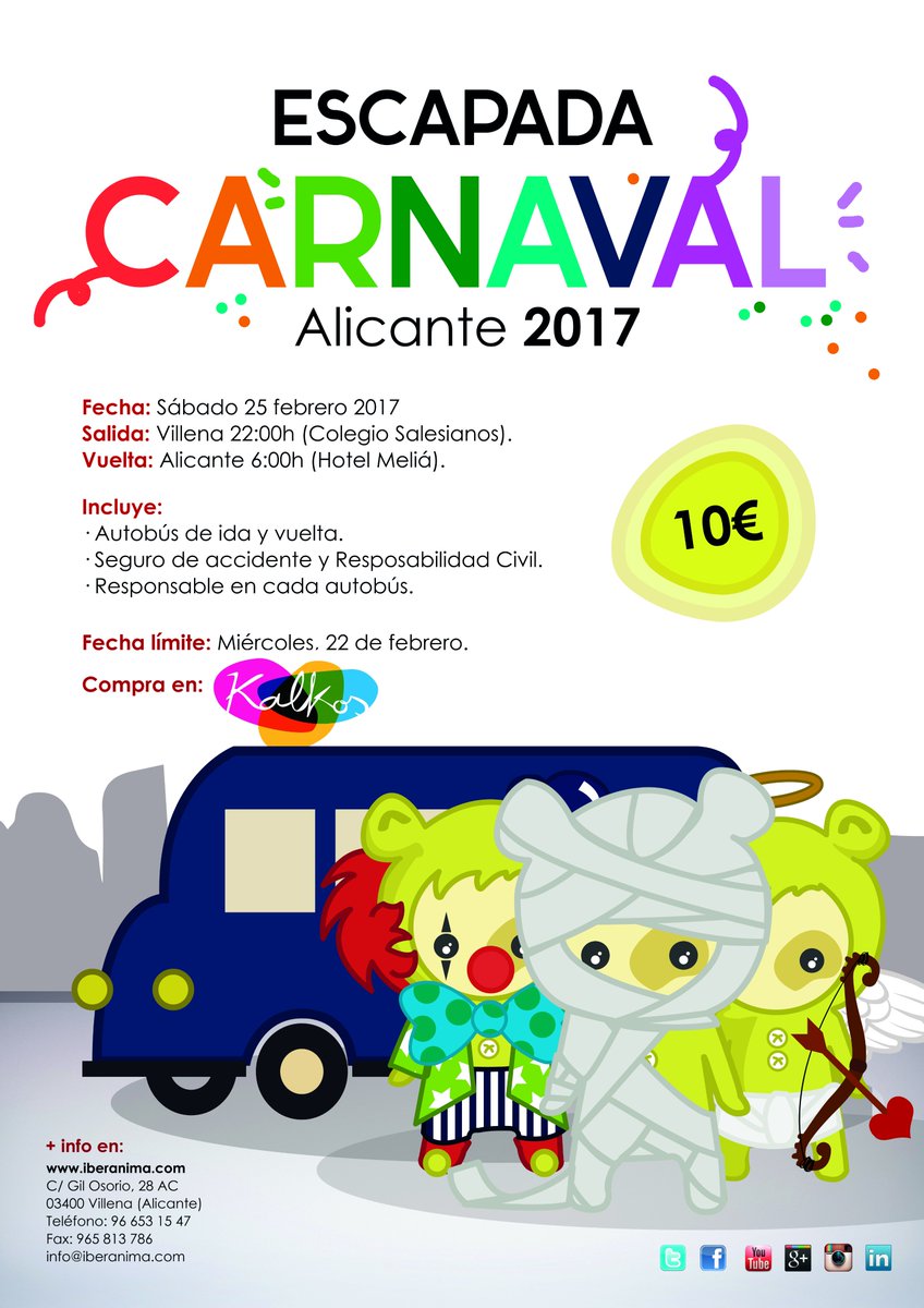 Iberanima's tweet photo. ¡Que viene! 🎉¡Que viene! 😁 ¡Carnavales!

#Alicante - 25 de Febrero. ¿Pulseras? ¡En Papelerías Kalkos!

¡RT y sorteo de 3 pulseras!

#Villena https://t.co/zDtPf43UMq