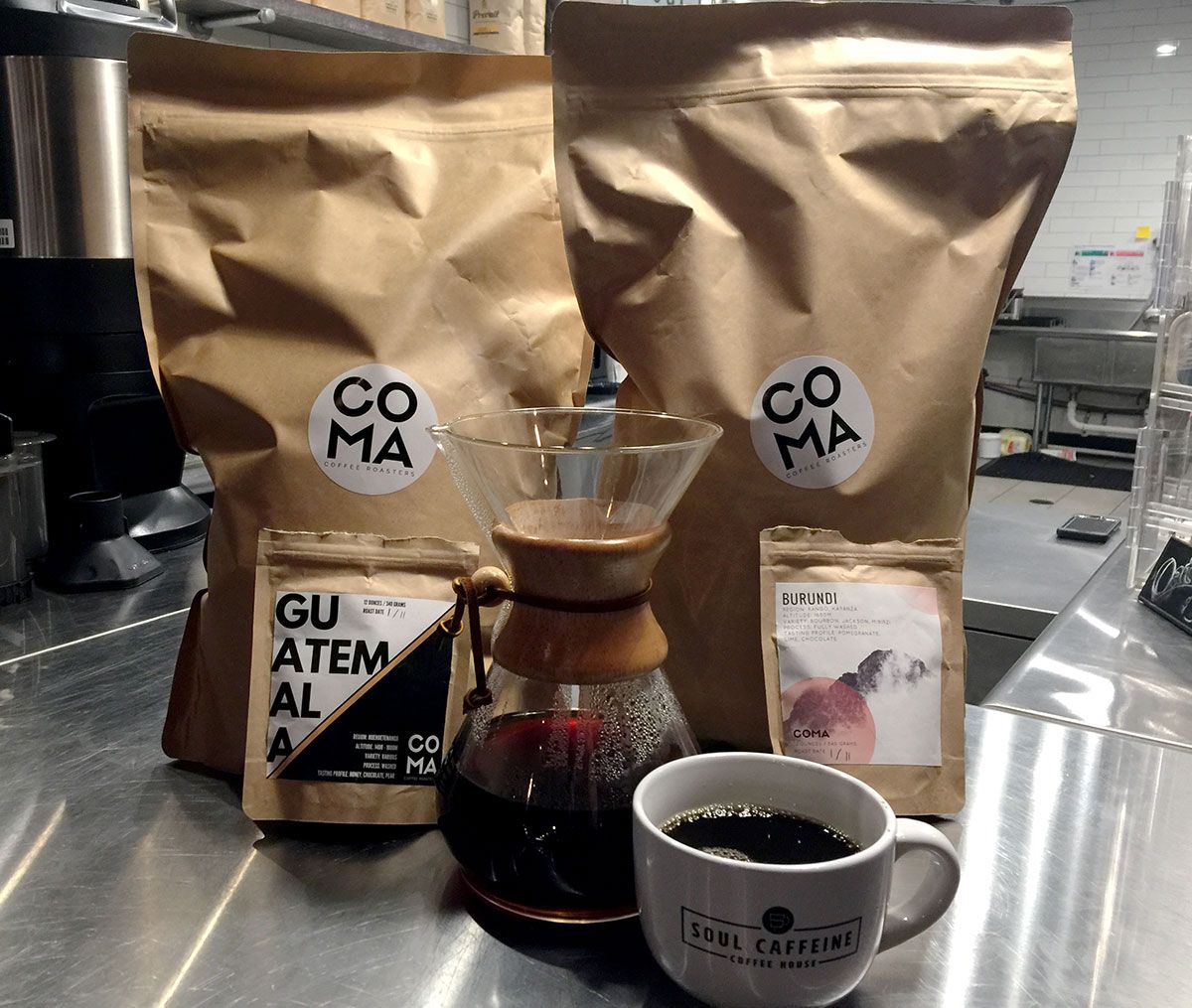 soul_caffeine's tweet photo. Looking to try one of our pour overs? We are featuring two great coffees from Coma Coffee out of St. Louis! Come try out a V60 or Chemex! https://t.co/KMhjug8hAL