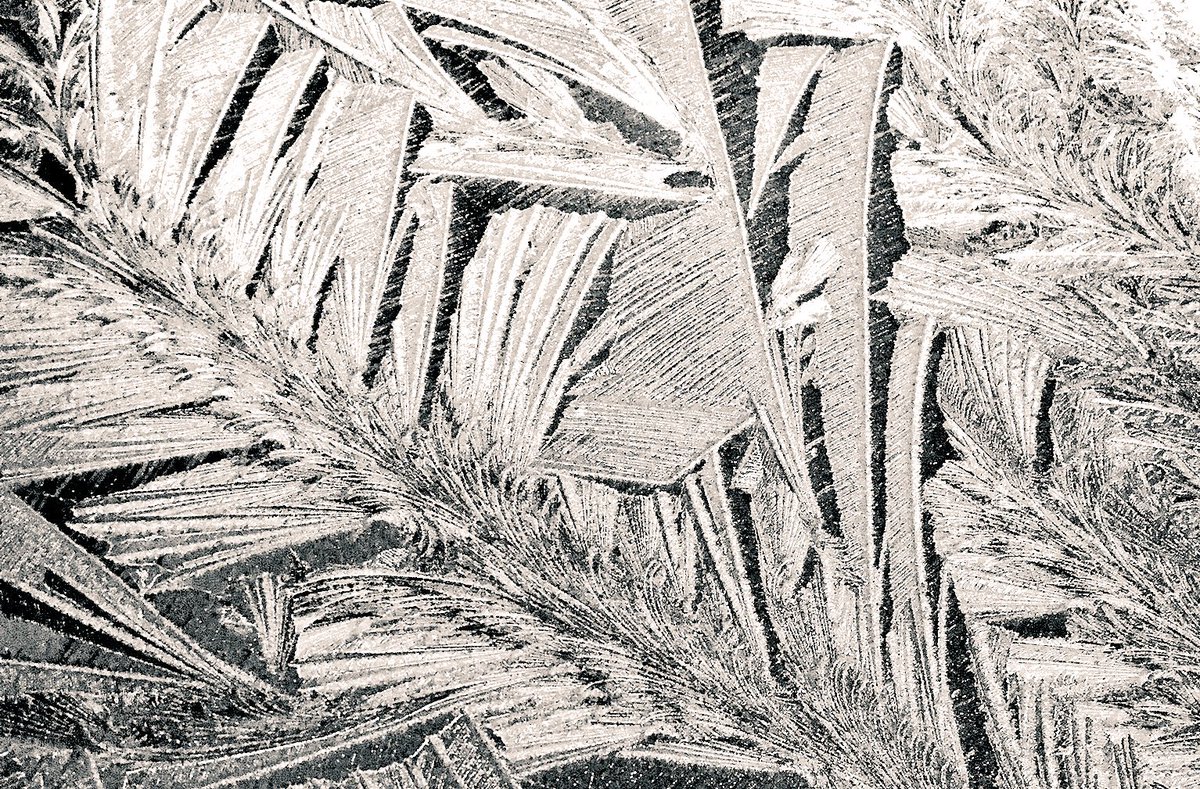 A bit of #photoshop on this #photo of #frostpatterns on the car this morning; looks like an #electronmicroscopeimage <a href="/StormHour/">#StormHour</a> #photography
