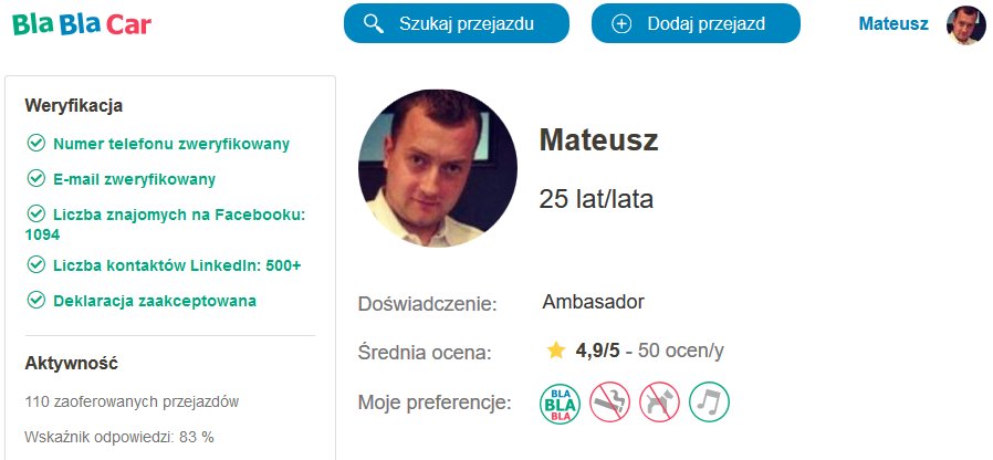 50 ocen na #BlaBlaCar <a href="/BlaBlaCarPL/">BlaBlaCar.pl</a> myśleliście o jakimś dodatkowym - wyższym stopniu, nad ambasadorem? :)