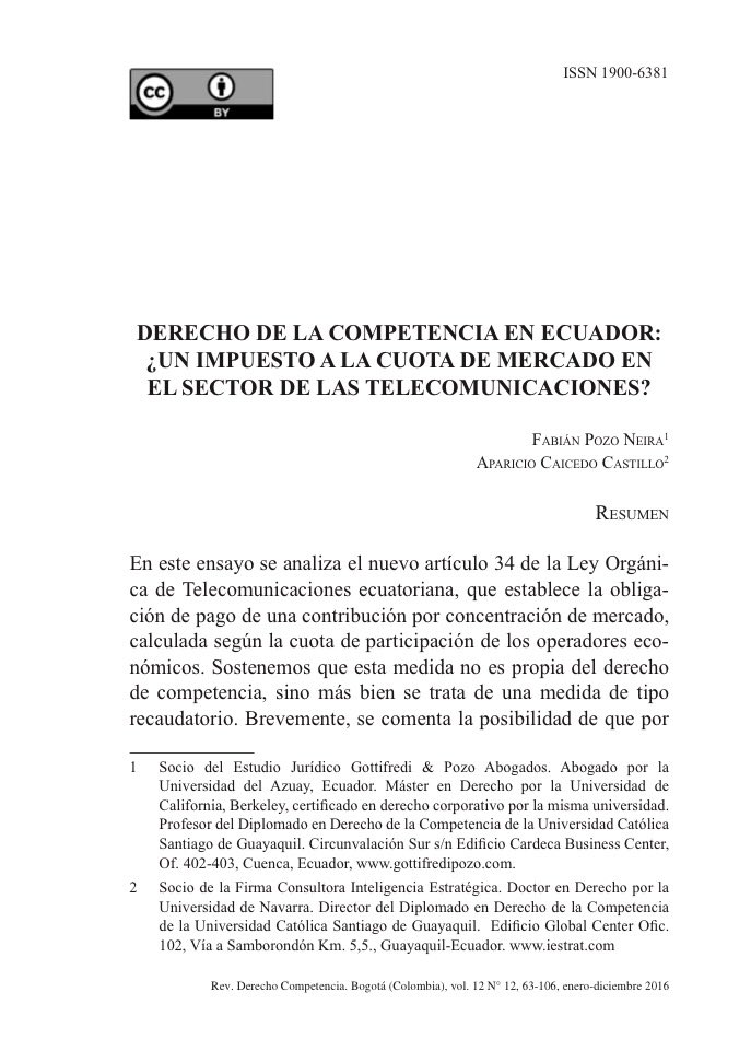 GottifrediPozo's tweet photo. Nuestro socio @fabianpozo y @AparicioCC "¿existe una cuota de mercado en el sector de las telecomunicaciones?"https://t.co/MSt64PI4hi https://t.co/BzMf6AeSQW