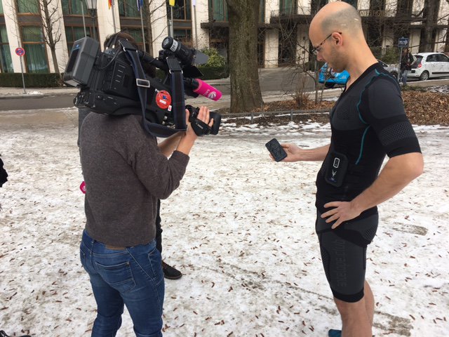 Antelope_EMS's tweet photo. Kay being interviewed by #Sat1 at the #DBPreview in #Munich! #ANTELOPEtechwear #München https://t.co/ByUF3SsrFb