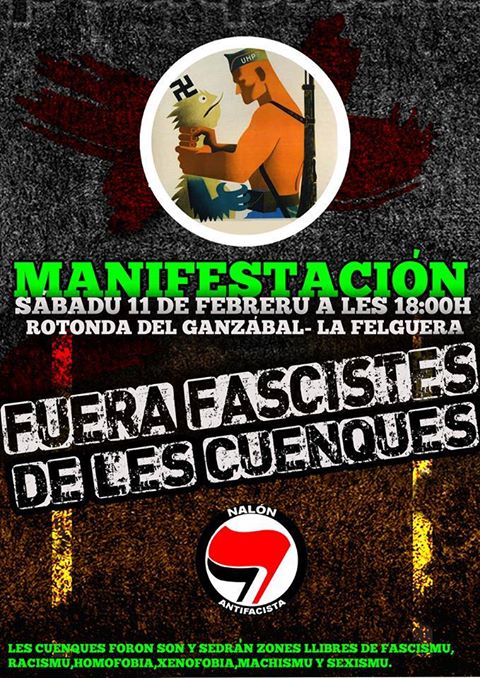 NalonAntifa's tweet photo. 📢 MANIFESTACIÓN CONTRA EL FASCISMU NES CUENQUES MINERES 📢
 Pol rechazu al Nazi-Fascismu que se estiende pela zona.

11 FEBRERU. 18:00. https://t.co/VuzX9Yf97A