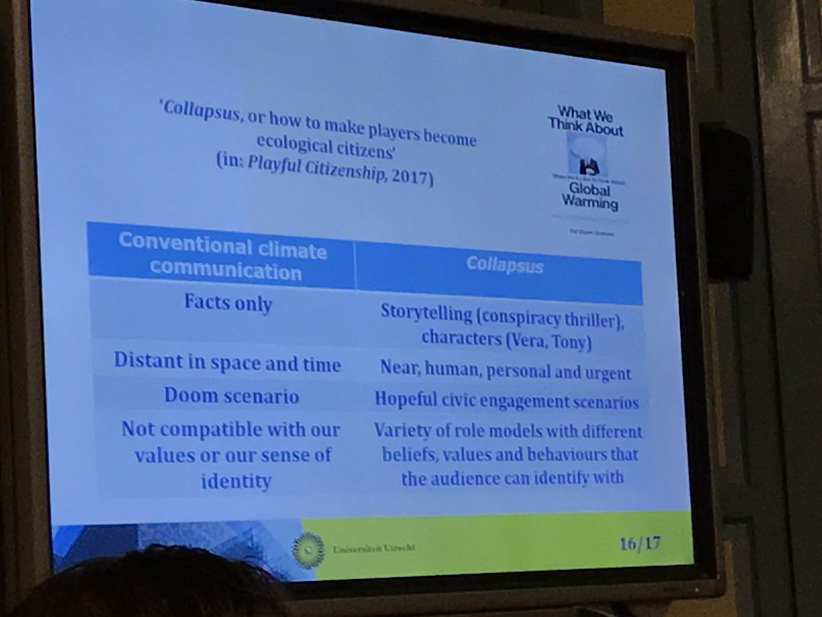 hkoenitz's tweet photo. Joost Raessens about the role of eco games in raising awareness and affording change of perspective on climate change. #uugamesresearch https://t.co/MJSrL03DKe