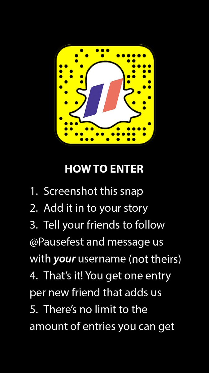 addosh87's tweet image. Very excited to be hosting @PauseFest on Snapchat with @StringStory this year - add us snapchat.com/add/pausefest. Share to win tickets!