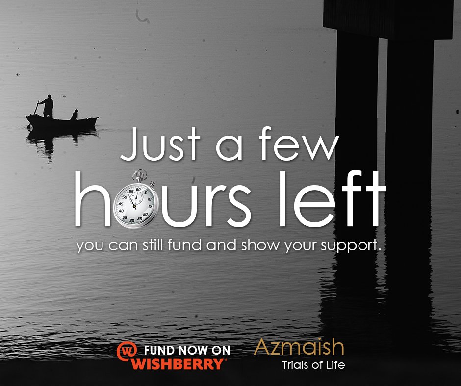 A few hours left 4 our #Crowdfunding campaign! THANK YOU! Be a part of the #Azmaish revolution.Join the journey now bit.ly/azmaish