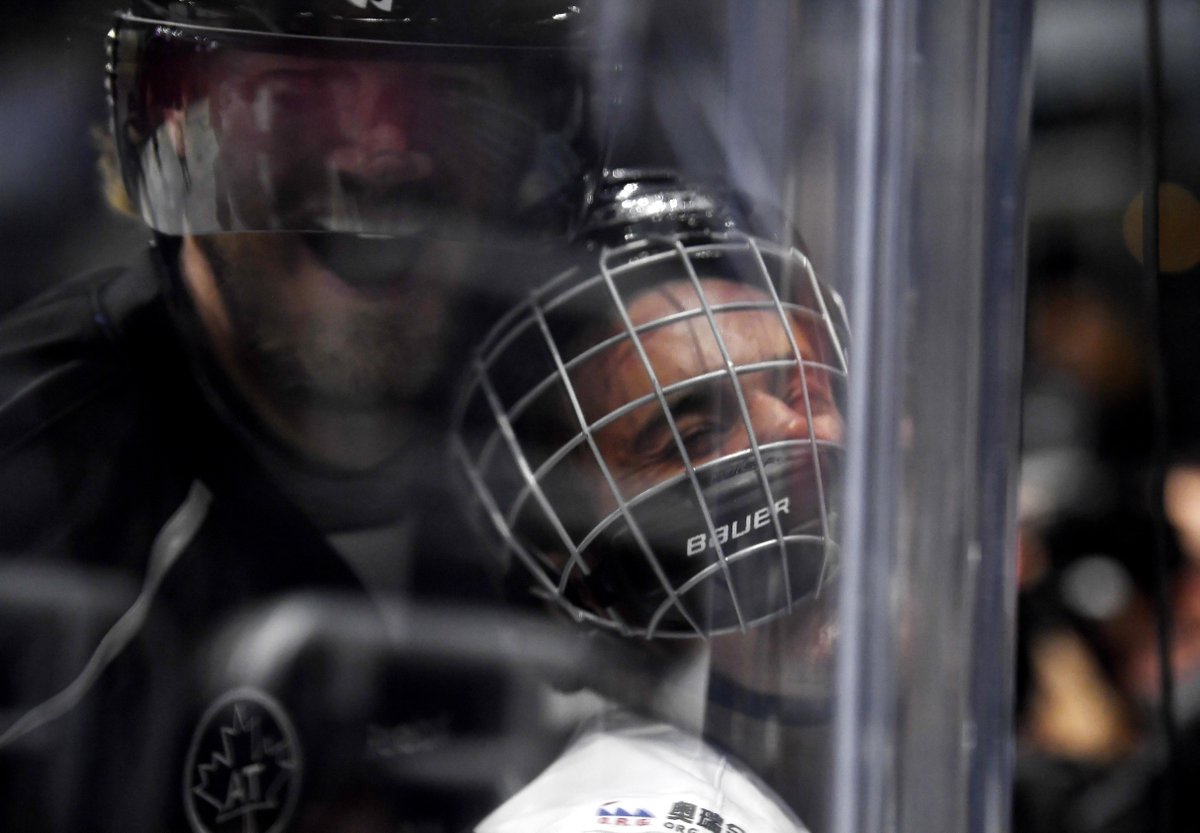 brfootball's tweet photo. The best photo of Justin Bieber at the NHL All-Star celebrity game you’ll see today: https://t.co/UgvFF2f3jb
