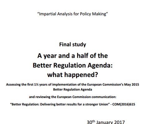 Very interesting stuy by @IA_Institute @ErikAkse! 'A year and a half of the #BetterRegulation Agenda:what happened?' media.wix.com/ugd/4e262e_6b2…
