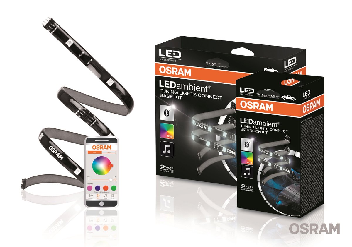 OsramUK's tweet photo. Easy to install, TUNING LIGHTS CONNECT are flexible self-adhesive #LED strips perfect for enhancing a car's interior https://t.co/FOOfgHTtMY https://t.co/mf0ubfO6CW
