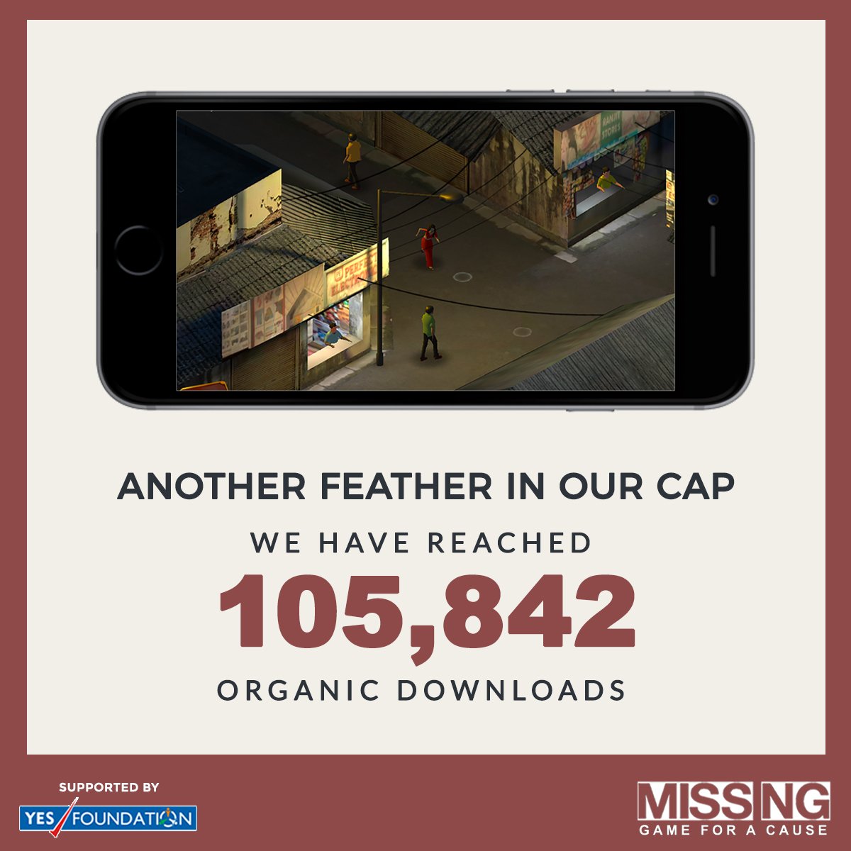 savemissingirls's tweet photo. We have hit 100K downloads for our #MissingGame. So happy to see our cause is getting reverberated in the minds & hearts across the world. https://t.co/UwlH97MxVT