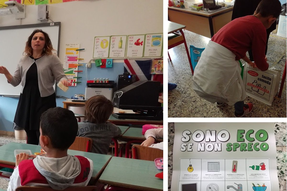 gruppoiren's tweet photo. #EducazioneAmbientale e #CittadinanzaAttiva tra i banchi di scuola:lezioni di #raccoltadifferenziata a #Vezzano (RE) https://t.co/Z4mSbR2YvP https://t.co/fEjFKaWC1T
