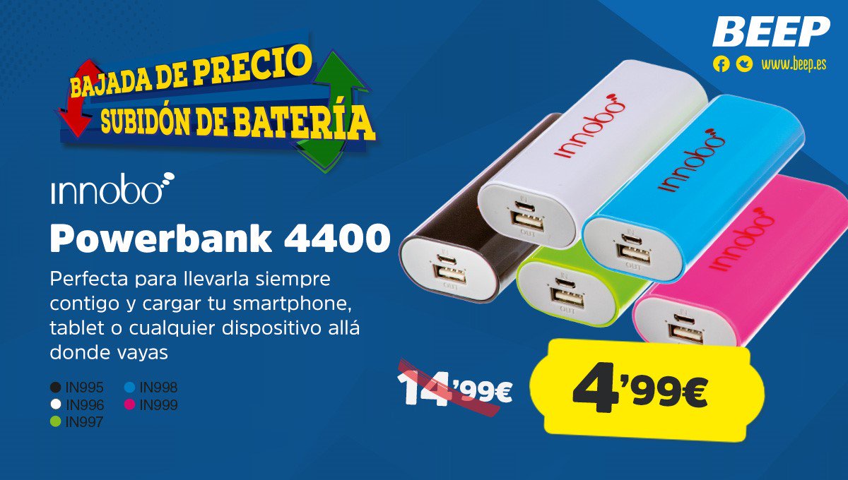 beep_es's tweet photo. ¡Power Bank de oferta, no te quedes sin batería por 4.99€!

https://t.co/kCVsmAX54Z https://t.co/nztbBHysWq