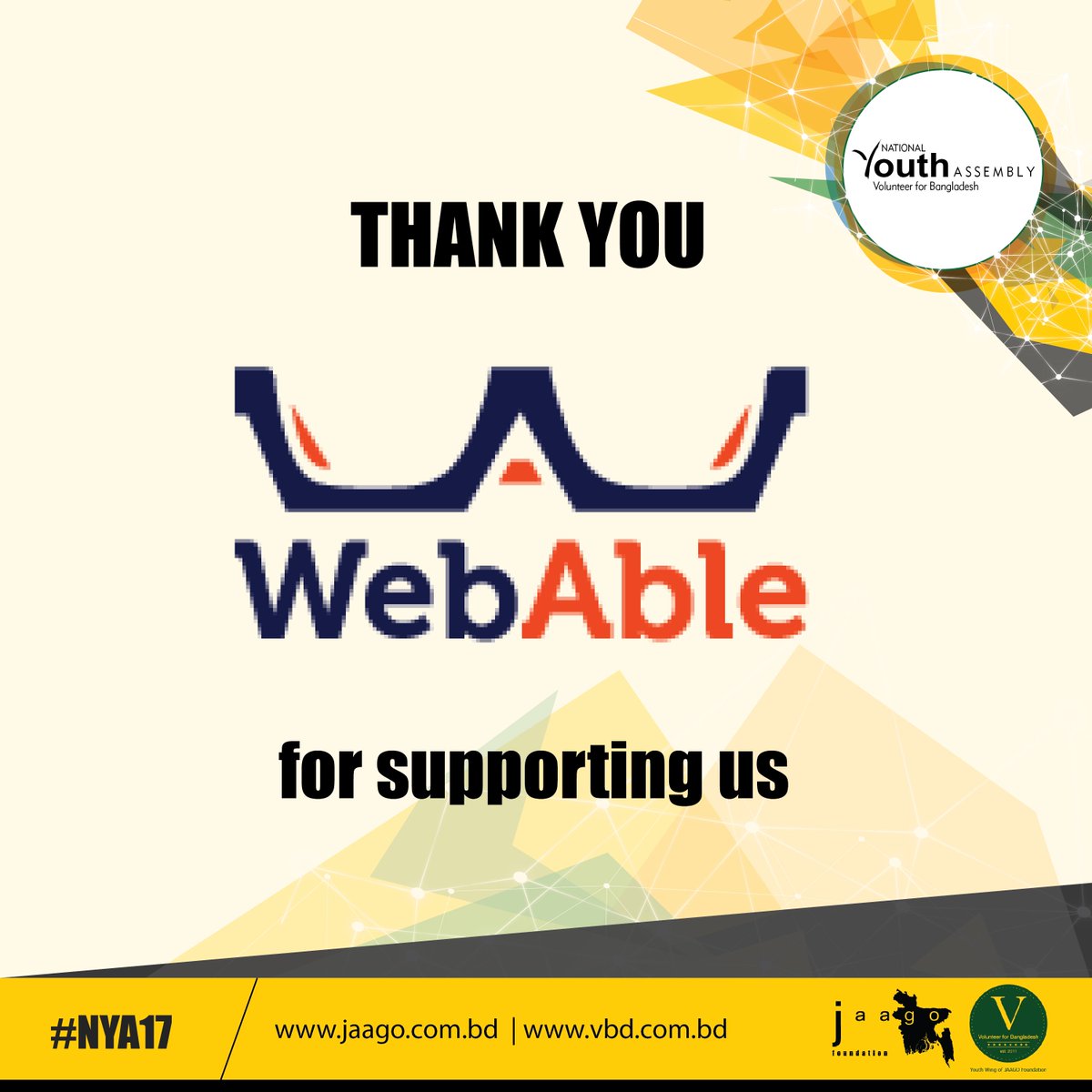 VforBD's tweet photo. Thank you Webable for your support.

#NYA #NYA17 #Youth #GlobalGoals #SDG #Bangladesh #VBD #JAAGO #WebAble https://t.co/hC0qKWyfFD