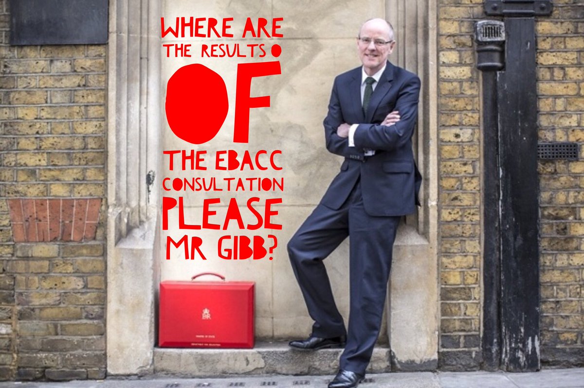 theartcriminal's tweet photo. #BaccDown @NickGibbMP @JustineGreening shouldn't we all be talking about this instead of avoiding the topic? #EBacc @educationgovuk https://t.co/hz3xo6dOKa