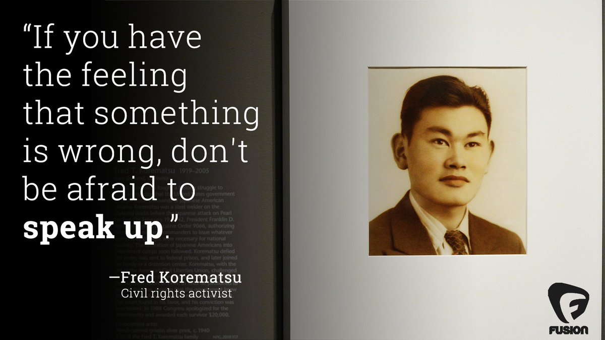 splinter_news's tweet photo. We honor the birthday of Fred Korematsu, who defied the internment of Japanese Americans and challenged it as unjust and unconstitutional. https://t.co/uSRGrm6OWL