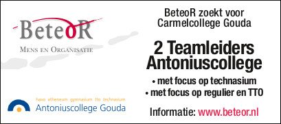 BeteoR's tweet photo. Carmelcollege Gouda zoekt twee teamleiders voor het Antoniuscollege https://t.co/kPoRAOSD4C #vacature #onderwijs
@ACGouda @carmelcolgouda https://t.co/TFWpyrJz0K