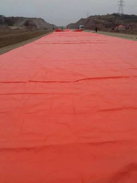 developingpak's tweet photo. #CPEC China #Pakistan Economic Corridor
#Hazara #Motorway E-35 is covered with sheets to protect against rain. (Package-II Havelian-#Thakot) https://t.co/NyMKFkSK3b