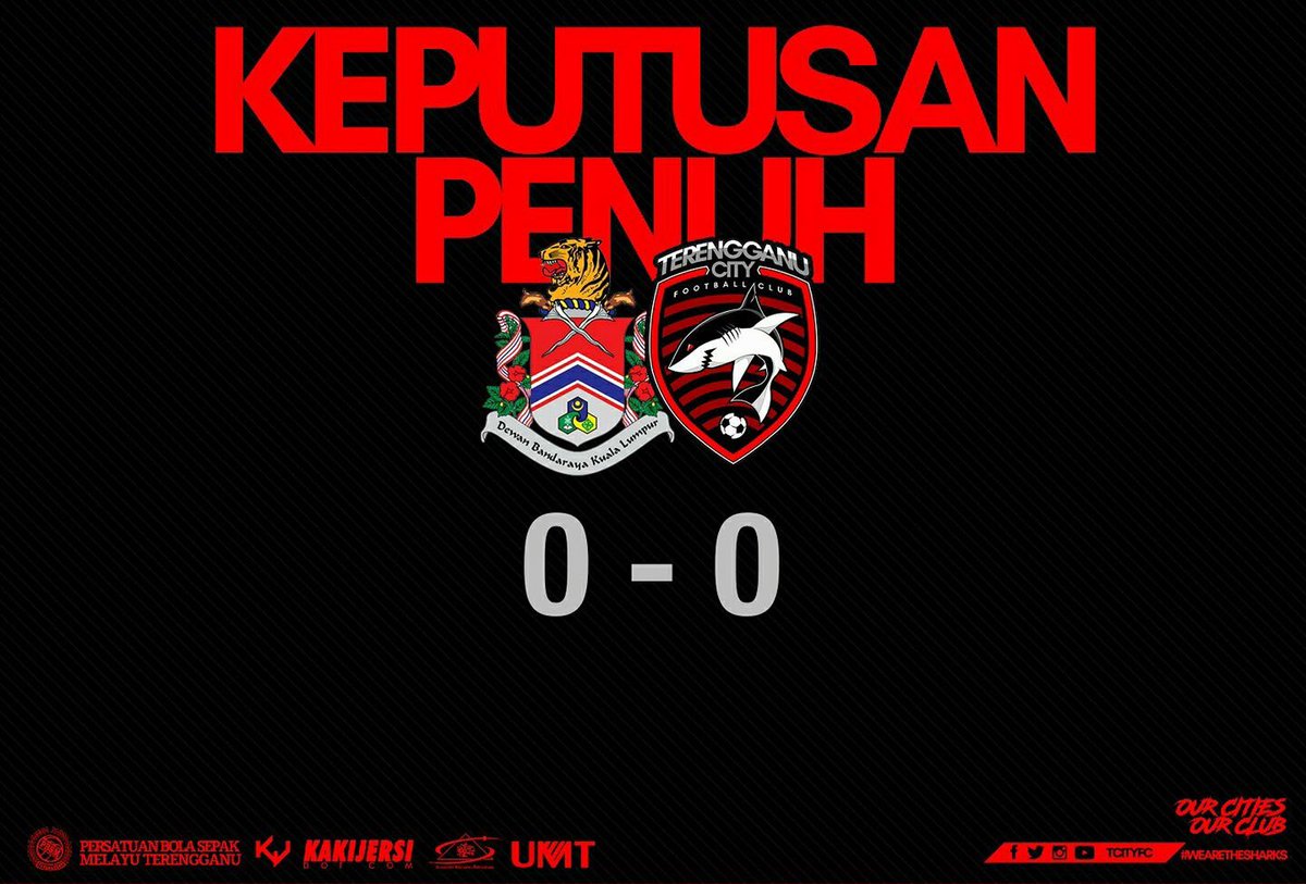 TCityFC's tweet photo. FT : DBKL FC 0 - 0 Terengganu City FC

#DBKLTFCFC
#OurCitiesOurClub
#WeAreTheSharks https://t.co/jMwEKulsxk