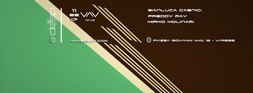 YayEvent's tweet photo. Looking forward: Saturday 11th February "YAY LAB" @ #DeepClub #Varese (Black Room) w/ #GianlucaCasnici, #FreddyRay, #MirkoMolinari.. https://t.co/daLTra7iaI