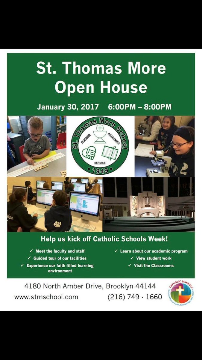 STM_Brooklyn's tweet photo. St. Thomas More is closed today ❄️ but we are still having our Open House from 6-8PM !! We hope to see you there 🌞 https://t.co/jaY8uXrBg2
