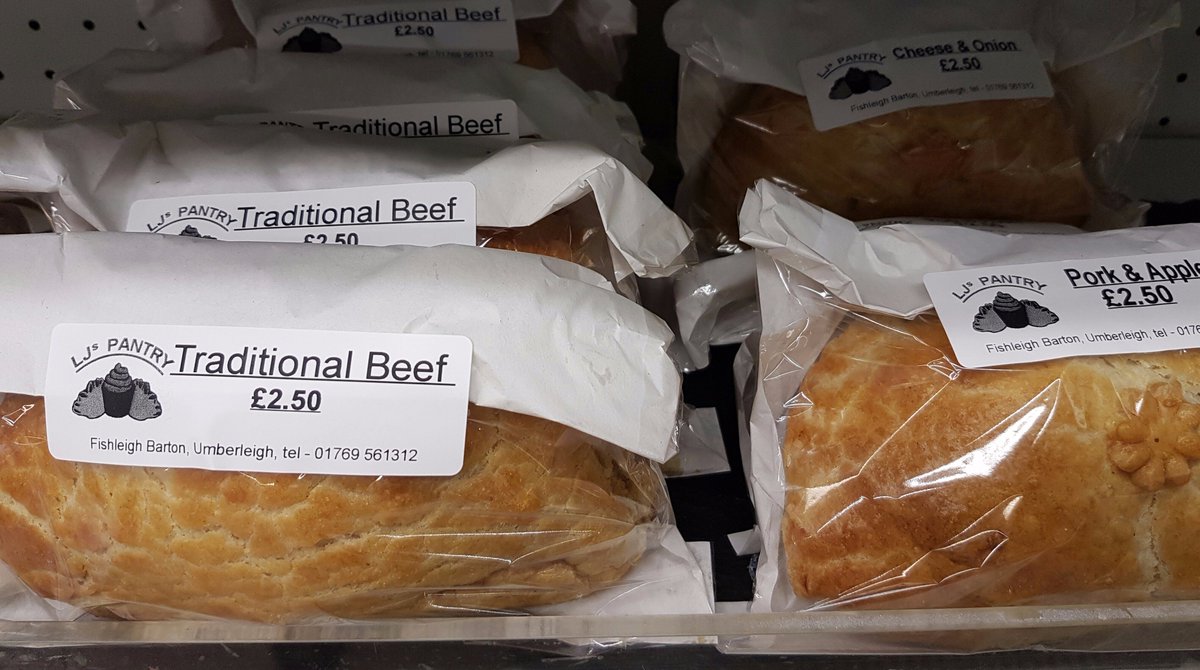 thecheeselarder's tweet photo. Loving our delivery of locally made, fresh, pasties from @LJsPantry this morning .... handmade fresh for us! #lovelocal #devonpasty https://t.co/koTiBgmnBn