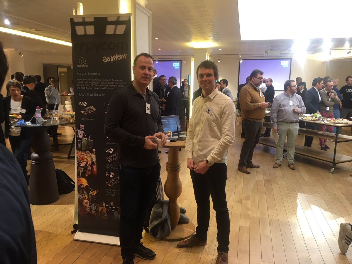SGWirelessIoT's tweet image. 2 of the 3 pycom team members @sigfox operator days in Paris today talking about #SiPy #IoT #GOINVENT