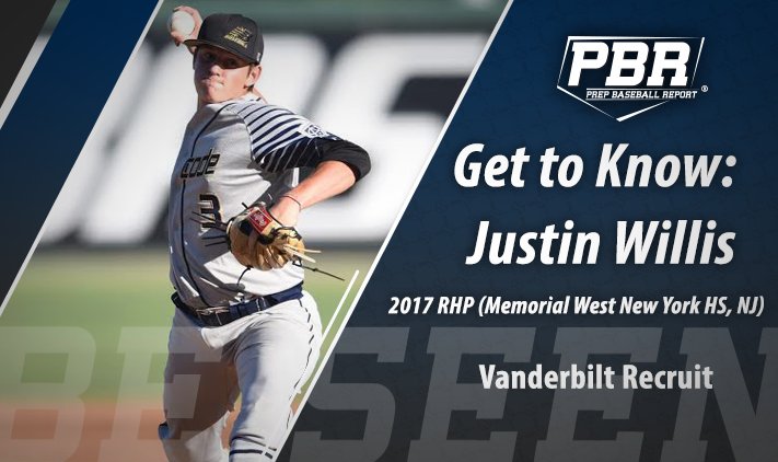 PrepBaseballNJ's tweet photo. NJ: Get to Know - 2017 RHP Justin Willis (Memorial West New York HS, NJ). Vanderbilt commit is ranked No. 13 in NJ>> https://t.co/T1Gv73tmmv https://t.co/RurFs8PNwA