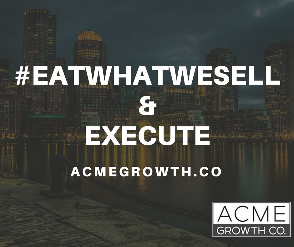 ACMEGrowthCo's tweet image. #EatWhatWeSell & Execute.
#sales #salesexecution #B2B #entrepreneur #saleschat #business #hustle #salesamplification #ACMEGrowthCo