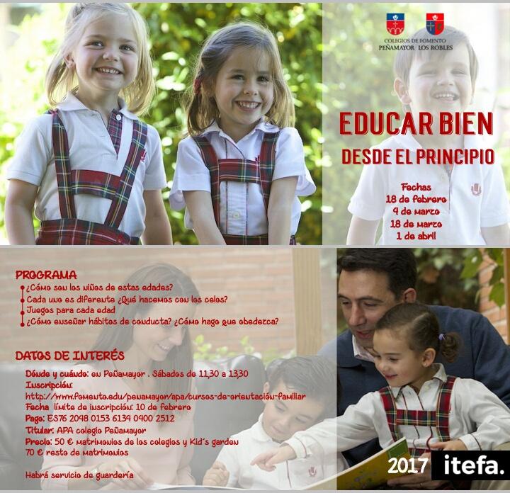 LosRoblesAlumni's tweet photo. Atención, padres alumni! En febrero comienza un nuevo #COF "Educar bien desde el principio" organizado por #ITEFA #EducarMola https://t.co/o5UWqmm11r