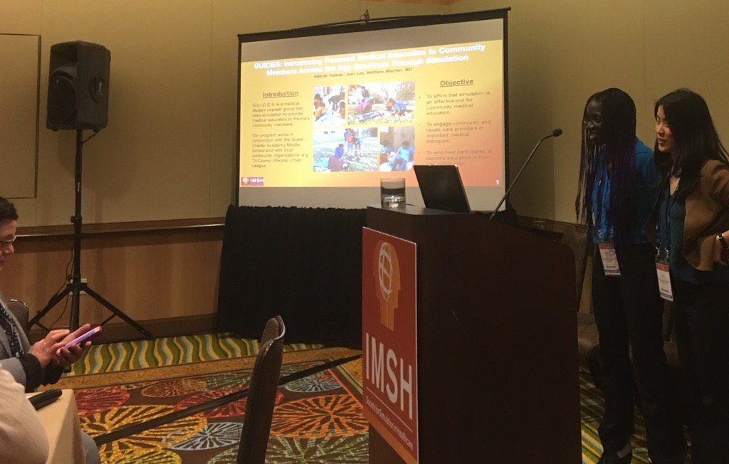 simjockey's tweet photo. Med Students @uiccom present @OSFInnovation supported outreach-Peoria kids social determinants education #IMSH2017 https://t.co/5nS6qQlHmz