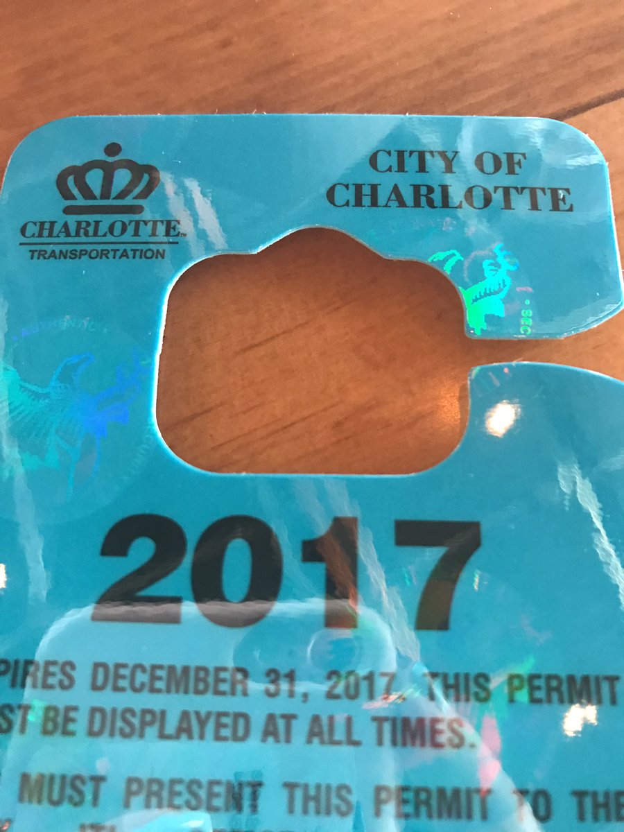 FirstWardCLT's tweet photo. Picked up parking permit today. Have you? #firstwardclt https://t.co/pWxF0BjXDB