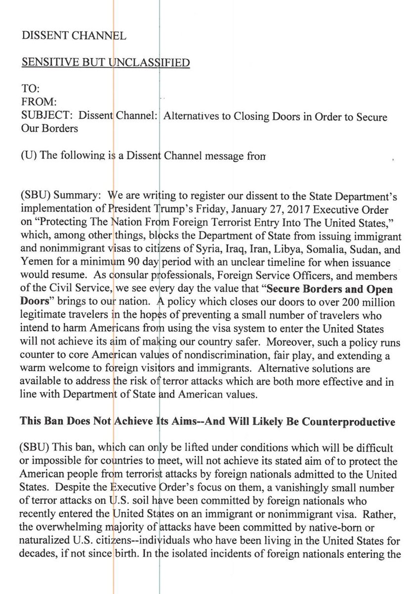digiphile's tweet photo. Many @StateDept staff signed an official dissent memo regarding @POTUS' order on immigration https://t.co/YfhqCxeybr #opengov https://t.co/J61nRob6l7