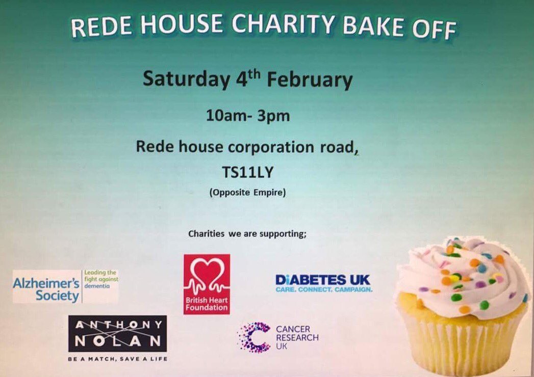 Teesside University Netball are getting involved in the bake sale by having our own stall, taking place on the 4th February!!❤💛