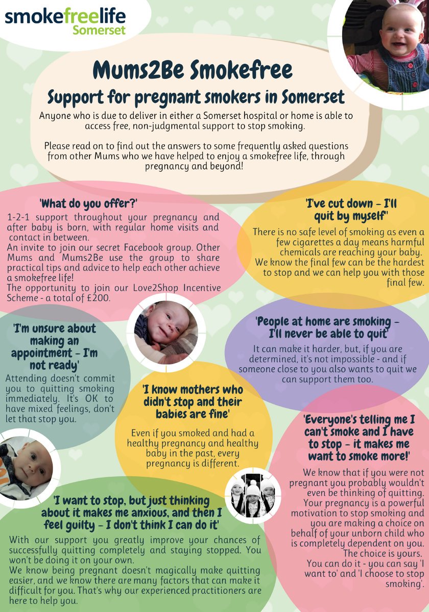 Smokefree_Som's tweet photo. #Quitting smoking in #pregnancy means you are more likely to have a healthier #pregnancy &amp; #baby. Our #Mums2Be team can support you to #quit https://t.co/mEX33p2pKv