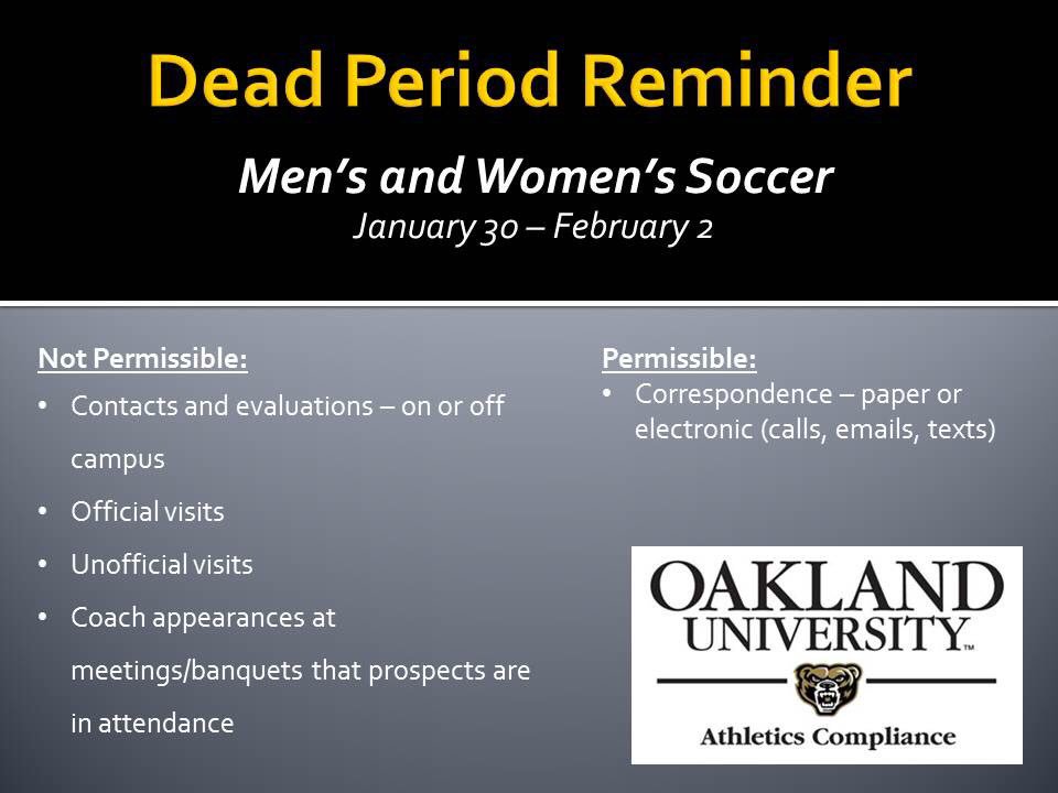 ⚠️Dead Period Reminder⚠️