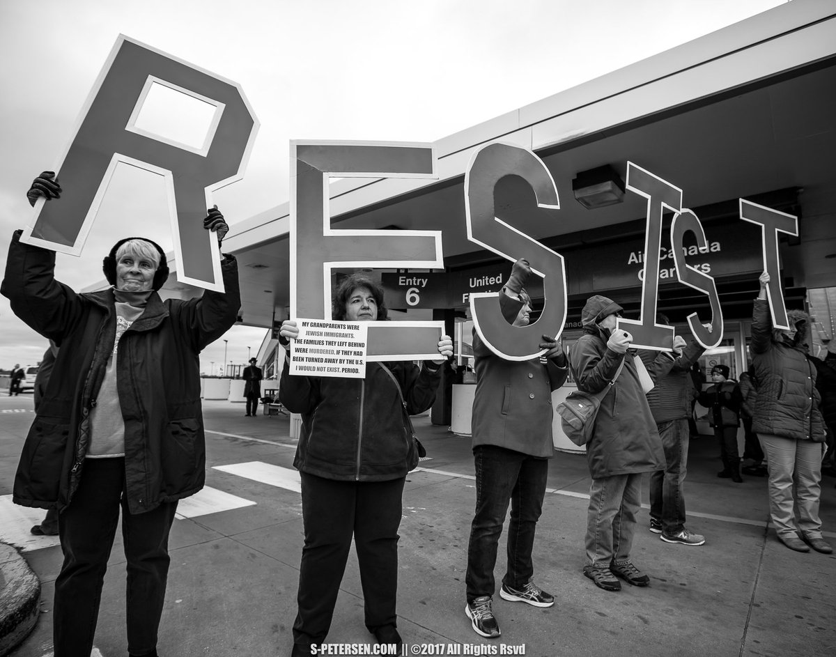 stl_streets's tweet photo. Immigration protest at Lambert-St. Louis Airport yesterday. More on the way today. #NoBanNoWall #nobansnowallsSTL #MuslimBan #TrumpBan https://t.co/5lIZNcwJrH
