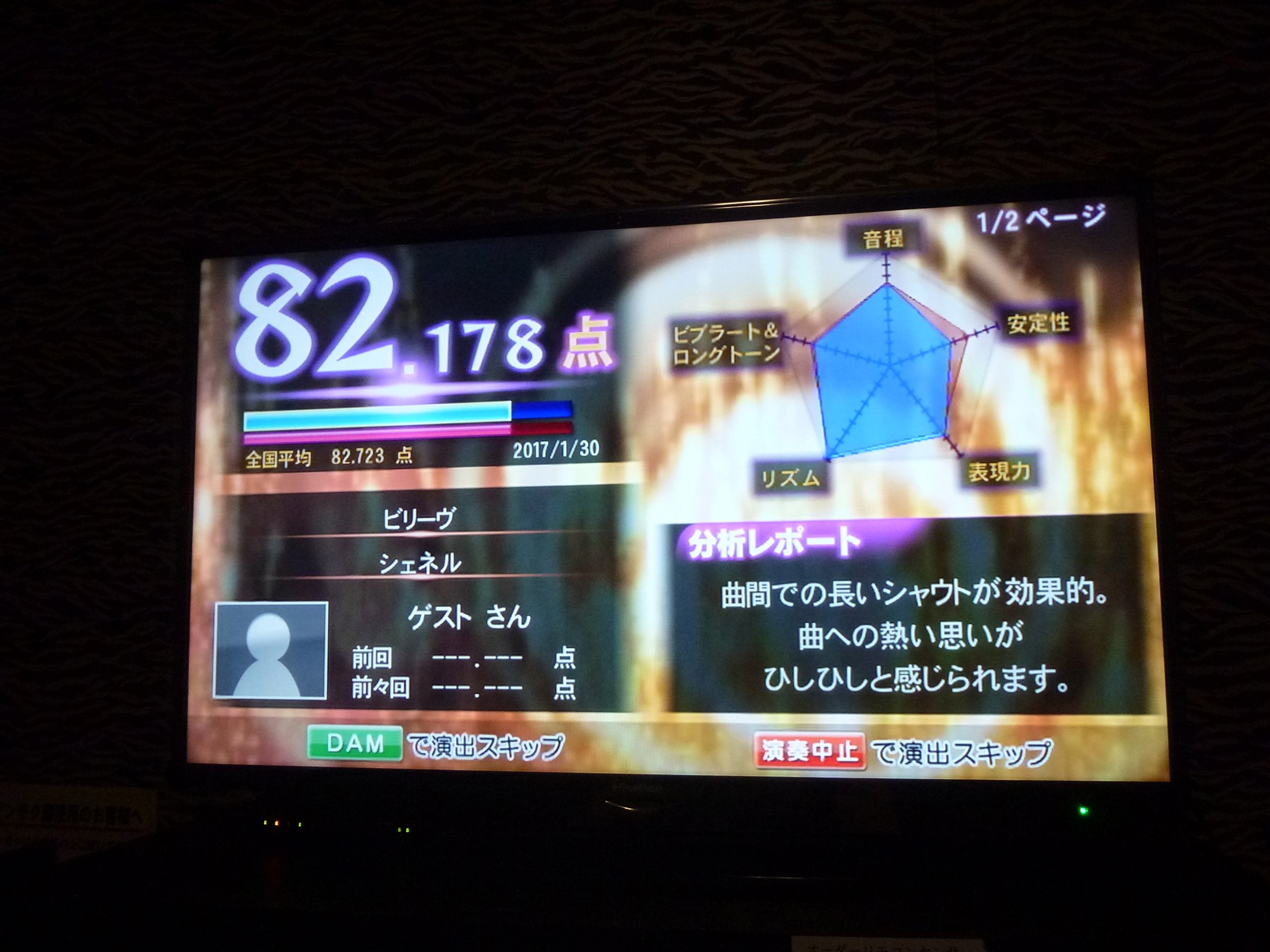 ジタン リトグリの代表曲 の 好きだ をオク下で歌ってみたら かなり得点が上がっていた しかし スノーマジックファンタジー が思っていたほど点数が伸びないで撃沈 シェネルさんの ビリーヴ がとりあえず点台出せたのが何よりの救いだったかも