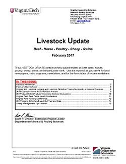 VAExtensionPubs's tweet photo. The February 2017,Livestock Update is now available. https://t.co/y6cX2fnWxF #livestockupdate #livestock #beef #horse #poultry #sheep #swine https://t.co/weeWCSPXkf